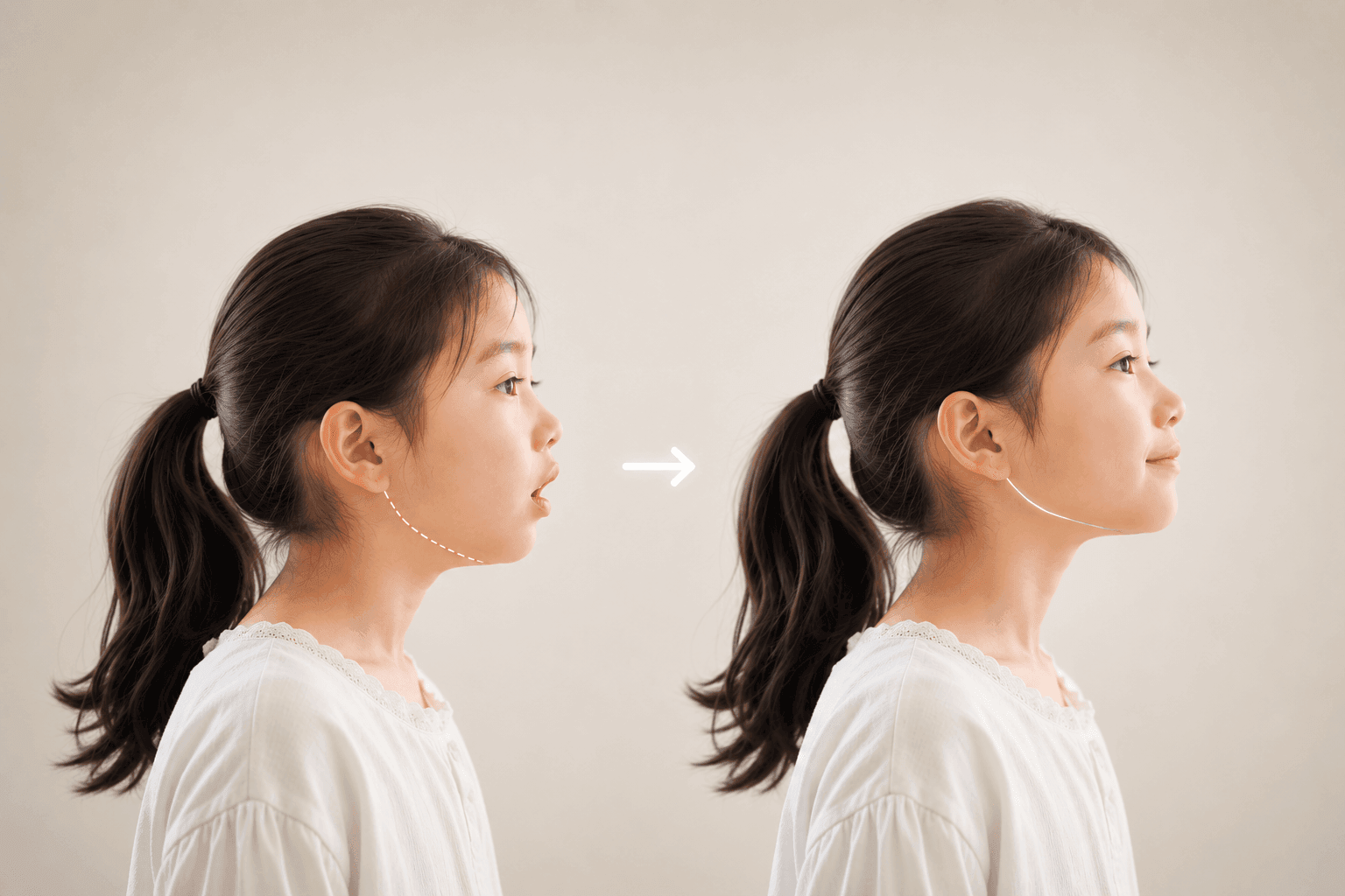 코로 숨 쉬는 아이 바른 얼굴 성장